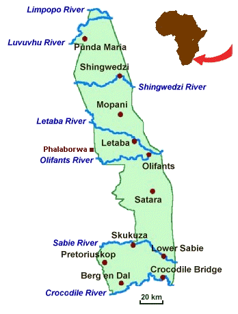 Kruger National Park map