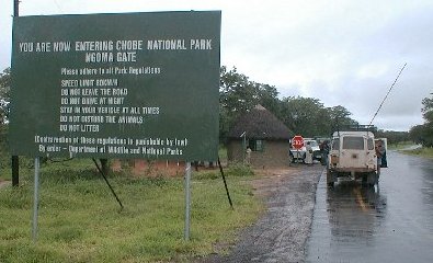 Entering Chobe National Park in northern Botswana