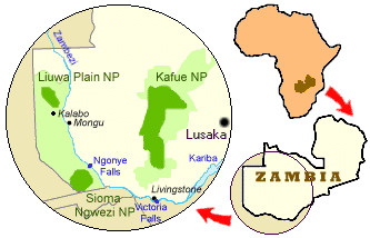 Map of Zambia and Western Barotseland